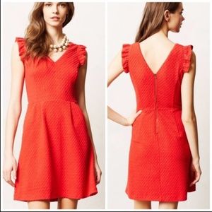 Anthropologie Tabitha Red Dress Size 4